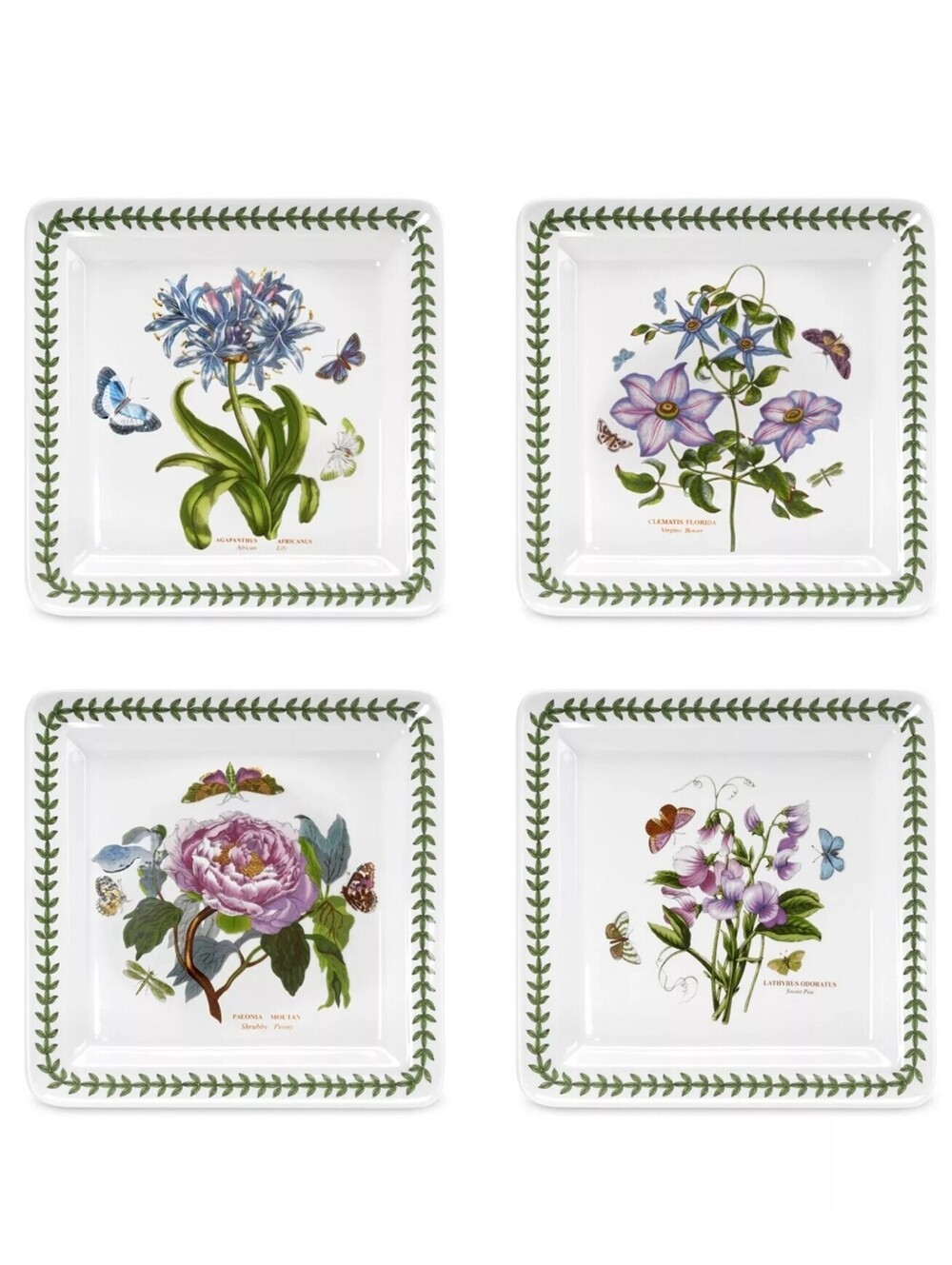 440$ Portmeirion Botanic Garden Square 12 Pc Dinnerware Set Service for 4 - Picture 3 of 4